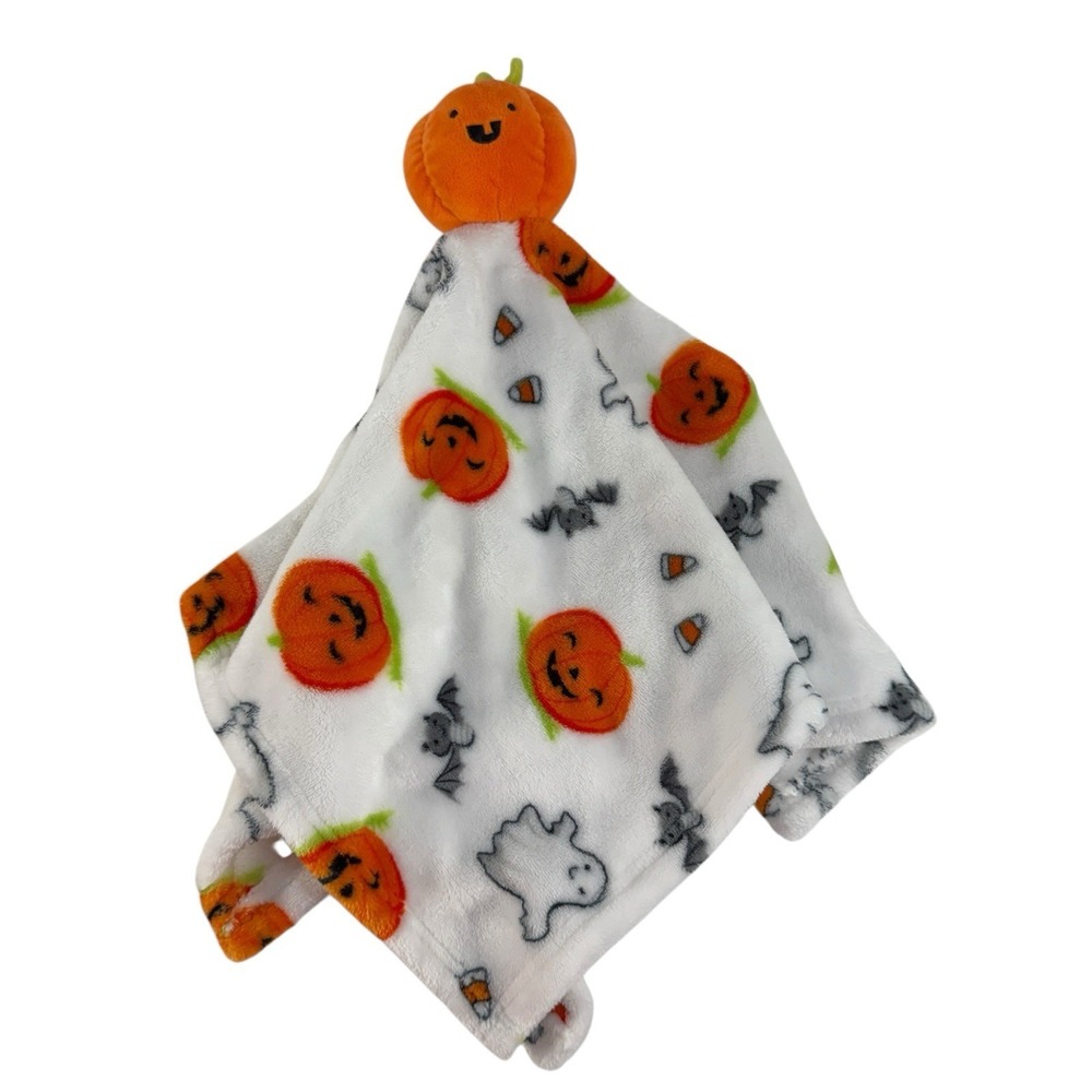 Little Me Pumpkin Halloween Lovey Security Blanket Bats Ghost Candy Corn Holiday